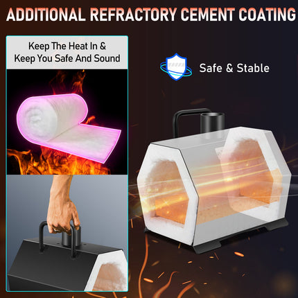 Propane Forge Portable, Single Burner Tool and Knife Making, Large Capacity Blacksmith Farrier Forges, Mini Furnace Blacksmithing, Gas Forging Tools and Equipment, Complete Kit.
