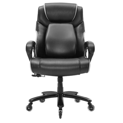 Heavy Duty Executive Office Chair with Cutting-edge Adjustable Lumbar Support for Long Hours, Big and Tall 400lbs Office Chair, Wide Thick Padded Strong Metal Base Quiet Wheels.