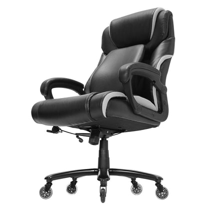 Heavy Duty Executive Office Chair with Cutting-edge Adjustable Lumbar Support for Long Hours, Big and Tall 400lbs Office Chair, Wide Thick Padded Strong Metal Base Quiet Wheels.