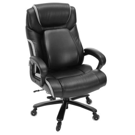 Heavy Duty Executive Office Chair with Cutting-edge Adjustable Lumbar Support for Long Hours, Big and Tall 400lbs Office Chair, Wide Thick Padded Strong Metal Base Quiet Wheels.
