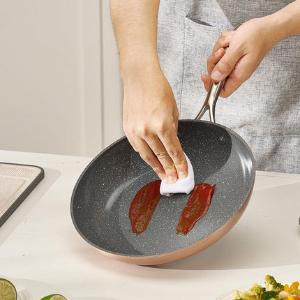 Frying Pan Skillet, Aluminum Egg Fry Pans, 3 Piece (200, 270, 300 mm), Nonsitck Ceramic Heavy-Duty Skillets with Heat-Resistant Handle, Chef's Cookware, for Oven, Gas, Electric, Induction, Grey.