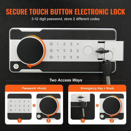 1.7 Cub Depository Safe, Deposit Safe with Drop Slot, Electronic Code Lock and 2 Emergency Keys, 17.71'' x 13.77'' x 13.77'' Business Drop Slot Safe for Cash, Mail in Home, Hotel, Office.