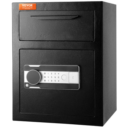 1.7 Cub Depository Safe, Deposit Safe with Drop Slot, Electronic Code Lock and 2 Emergency Keys, 17.71'' x 13.77'' x 13.77'' Business Drop Slot Safe for Cash, Mail in Home, Hotel, Office.