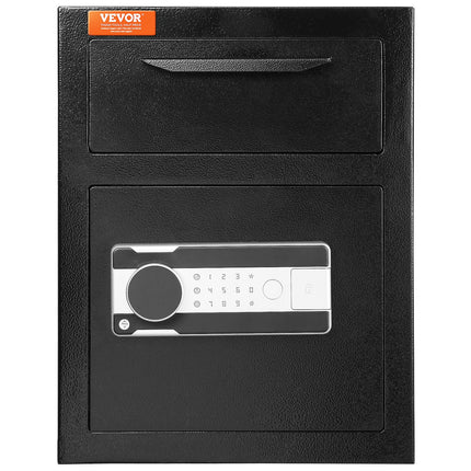 1.7 Cub Depository Safe, Deposit Safe with Drop Slot, Electronic Code Lock and 2 Emergency Keys, 17.71'' x 13.77'' x 13.77'' Business Drop Slot Safe for Cash, Mail in Home, Hotel, Office.