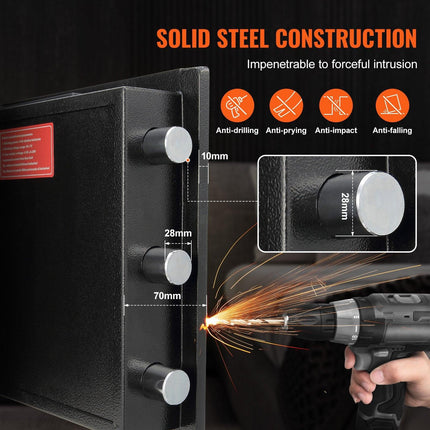 2.5 Cub Depository Safe, Deposit Safe with Drop Slot, Electronic Code Lock and 2 Emergency Keys, 20.27'' x 13.97'' x 13.97'' Business Drop Slot Safe for Cash, Mail in Home, Hotel, Office.
