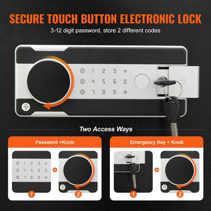 2.5 Cub Depository Safe, Deposit Safe with Drop Slot, Electronic Code Lock and 2 Emergency Keys, 20.27'' x 13.97'' x 13.97'' Business Drop Slot Safe for Cash, Mail in Home, Hotel, Office.