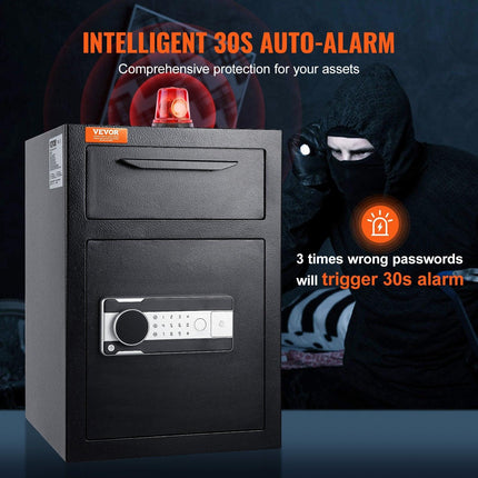 2.5 Cub Depository Safe, Deposit Safe with Drop Slot, Electronic Code Lock and 2 Emergency Keys, 20.27'' x 13.97'' x 13.97'' Business Drop Slot Safe for Cash, Mail in Home, Hotel, Office.