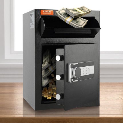 2.5 Cub Depository Safe, Deposit Safe with Drop Slot, Electronic Code Lock and 2 Emergency Keys, 20.27'' x 13.97'' x 13.97'' Business Drop Slot Safe for Cash, Mail in Home, Hotel, Office.