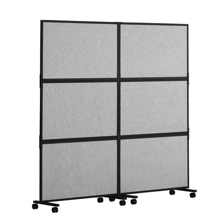 Acoustic Room Divider Partition Panel Privacy Screen 2 Pack Light Gray.