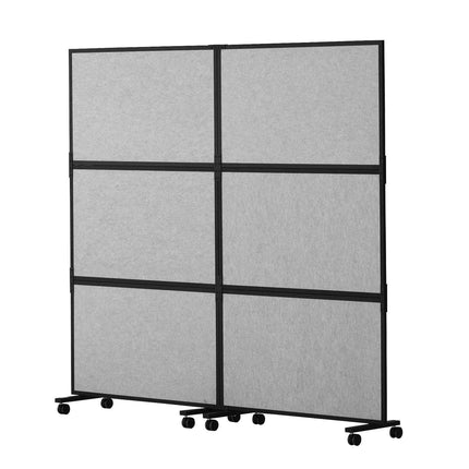 Acoustic Room Divider Partition Panel Privacy Screen 2 Pack Light Gray.