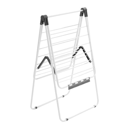 2-Tier Foldable Clothes Drying Rack with Sock Clips & 21 Drying Rods White.