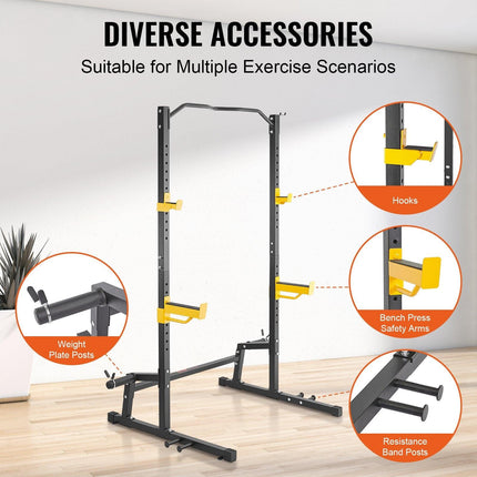 Squat Stand Power Rack Adjustable Heavy Duty Barbell Weight Stand Home Gym.