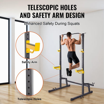 Squat Stand Power Rack Adjustable Heavy Duty Barbell Weight Stand Home Gym.