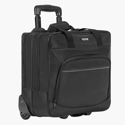 Rolling Laptop Bag 39.62 cm Wheeled Computer Bag for Women & Men Black.