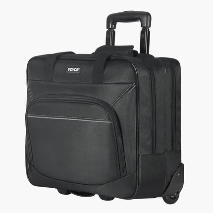 Rolling Laptop Bag 39.62 cm Wheeled Computer Bag for Women & Men Black.