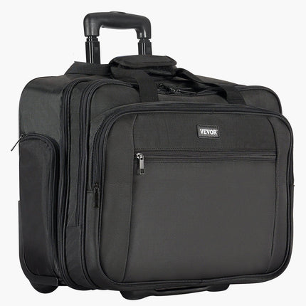 Rolling Laptop Bag 43.94 cm Wheeled Computer Bag for Women & Men Black.