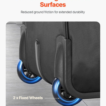 Rolling Laptop Bag 43.94 cm Wheeled Computer Bag for Women & Men Black.