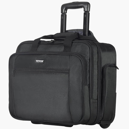 Rolling Laptop Bag 43.94 cm Wheeled Computer Bag for Women & Men Black.