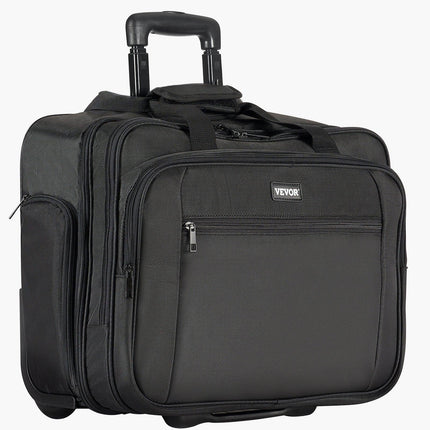 Rolling Laptop Bag 43.94 cm Wheeled Computer Bag for Women & Men Black.