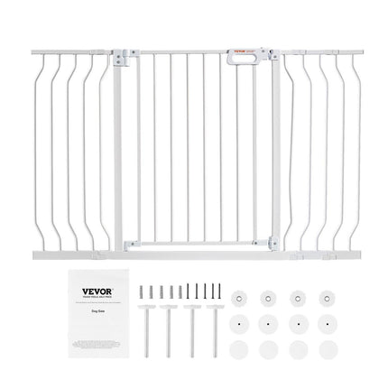 Baby Gate, 749-1346 mm Extra Wide, 762 mm High, Dog Gate for Stairs Doorways and House, Easy Step Walk Thru Auto Close Child Gate Pet Security Gate with Pressure Mount and Wall Mount Kit, White.