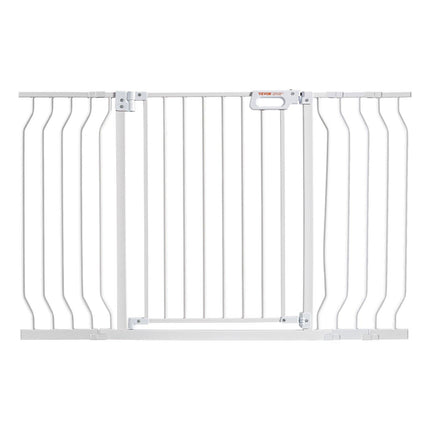Baby Gate, 749-1346 mm Extra Wide, 762 mm High, Dog Gate for Stairs Doorways and House, Easy Step Walk Thru Auto Close Child Gate Pet Security Gate with Pressure Mount and Wall Mount Kit, White.