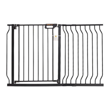 Baby Gate, 749-1229 mm Extra Wide, 762 mm High, Dog Gate for Stairs Doorways and House, Easy Step Walk Thru Auto Close Child Gate Pet Security Gate with Pressure Mount and Wall Mount Kit, Black.