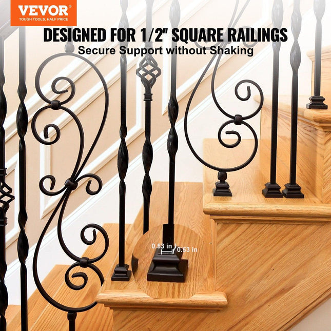 50 PCS Aluminum Alloy Baluster Flat Shoes Wrought Spindles for Staircase.