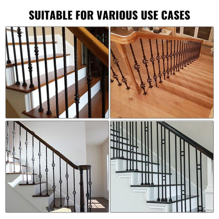 50 PCS Aluminum Alloy Baluster Flat Shoes Wrought Spindles for Staircase.