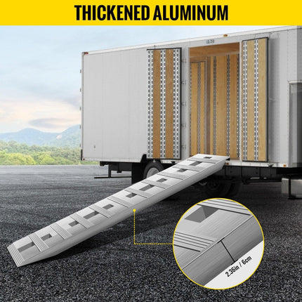 VEVOR 60' X 12' X 2.5'Aluminum Trailer Ramps 6000LBS Total Beavertail Hook End 1 Pair 2 Ramps.