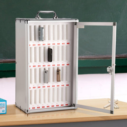 Cell Phones Storage Cabinet Clear Pocket Chart Storage Locker Box 36 Slots.