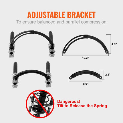 Coil Spring Compressor Tool, 2 pcs Heavy Duty Macpherson Strut Spring Compressor Set, 2646 lbs Strut Spring Compressor with Safety Bracket and Carrying Case, for Car Truck ATV UTV.