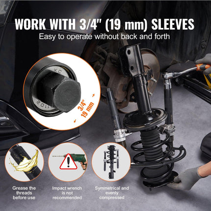 Coil Spring Compressor Tool, 2 pcs Heavy Duty Macpherson Strut Spring Compressor Set, 2646 lbs Strut Spring Compressor with Safety Bracket and Carrying Case, for Car Truck ATV UTV.