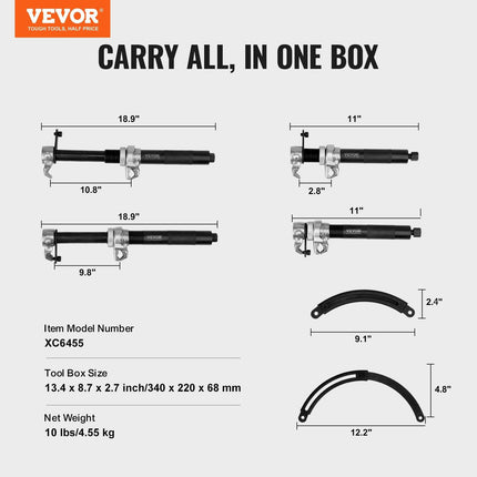 Coil Spring Compressor Tool, 2 pcs Heavy Duty Macpherson Strut Spring Compressor Set, 2646 lbs Strut Spring Compressor with Safety Bracket and Carrying Case, for Car Truck ATV UTV.