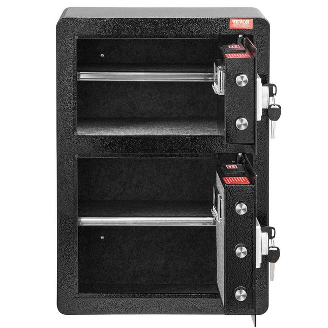 Double Door 3.5 cu.ft Safe Box with Key Lock Password Fireproof Bag Black.