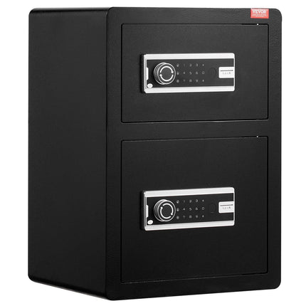 Double Door 3.5 cu.ft Safe Box with Key Lock Password Fireproof Bag Black.