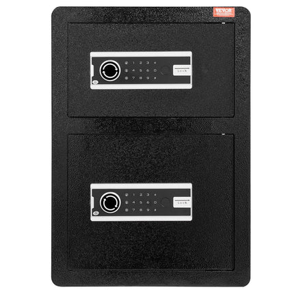 Double Door 3.5 cu.ft Safe Box with Key Lock Password Fireproof Bag Black.