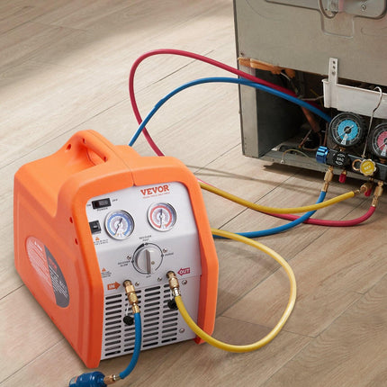 Portable 3/4 HP Refrigerant Recovery Machine for Vapor Liquid Refrigerant.