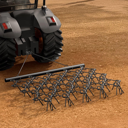 Drag Harrow, 5 x 4.5 ft Durable Chain Harrow with 60 Sharp Teeth, Suitable for ATV UTV Tractor, Ideal for Soil Preparation, Seeding, Smoothing Landscapes, and Yard Gravel Driveway Maintenance.