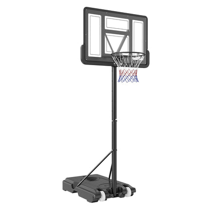 Basketball Hoop, 4-10 ft Adjustable Height Portable Backboard System, 44 inch Basketball Hoop & Goal, Kids & Adults Basketball Set with Wheels, Stand, and Fillable Base, for Outdoor/Indoor.