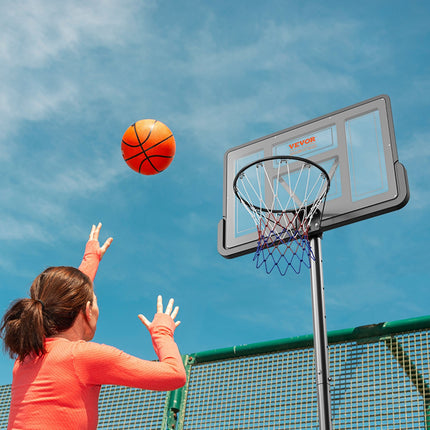 Basketball Hoop, 4-10 ft Adjustable Height Portable Backboard System, 44 inch Basketball Hoop & Goal, Kids & Adults Basketball Set with Wheels, Stand, and Fillable Base, for Outdoor/Indoor.