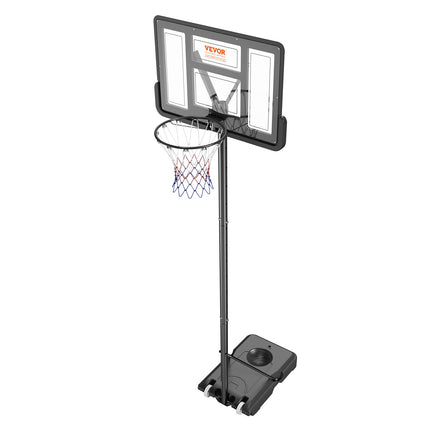 Basketball Hoop, 4-10 ft Adjustable Height Portable Backboard System, 44 inch Basketball Hoop & Goal, Kids & Adults Basketball Set with Wheels, Stand, and Fillable Base, for Outdoor/Indoor.