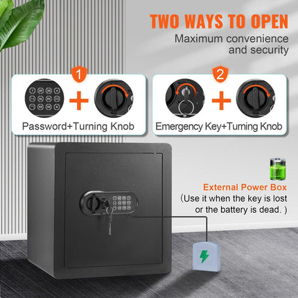 Safe 1.8 Cubic Feet Home Safe Steel for Cash Gold 15.75x13x16.9 inch.
