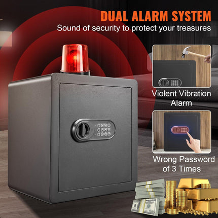 Safe 1.8 Cubic Feet Home Safe Steel for Cash Gold 15.75x13x16.9 inch.