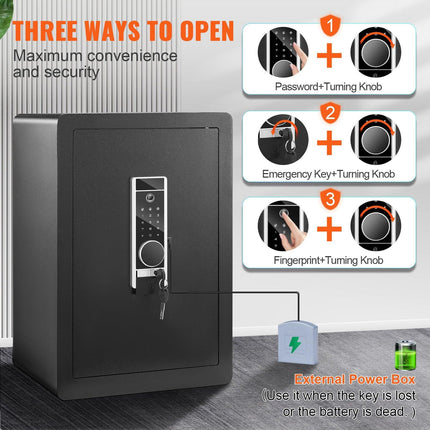 Safe 2.2 Cubic Feet Home Safe Steel for Cash Gold 15.75x13x23.6 inch.