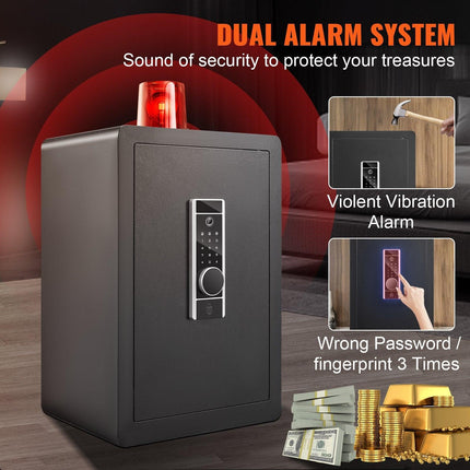 Safe 2.2 Cubic Feet Home Safe Steel for Cash Gold 15.75x13x23.6 inch.