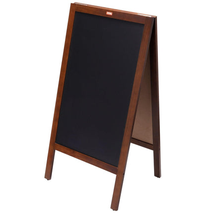VEOVR A Frame Chalkboard Sign, 50x102 cm Double-Sided Sidewalk Signs, Freestanding Vintage Wooden Chalk Board with Chalks & Magnetic Eraser, Rustic Brown Outdoor Sandwich Board Kitchen Home Wedding.