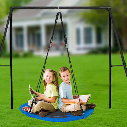 Tree Swing, 40 Inch Saucer Swing, 750lbs Weight Capacity, 900D Oxford Fabric Swing Seat with 2 Tree Hanging Straps and Adjustable Multi-Strand Ropes, Round Swing for Kids Outdoor, Blue.