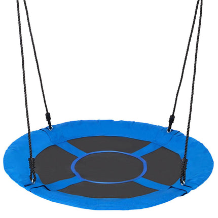 Tree Swing, 40 Inch Saucer Swing, 750lbs Weight Capacity, 900D Oxford Fabric Swing Seat with 2 Tree Hanging Straps and Adjustable Multi-Strand Ropes, Round Swing for Kids Outdoor, Blue.