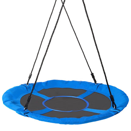 Tree Swing, 40 Inch Saucer Swing, 750lbs Weight Capacity, 900D Oxford Fabric Swing Seat with 2 Tree Hanging Straps and Adjustable Multi-Strand Ropes, Round Swing for Kids Outdoor, Blue.