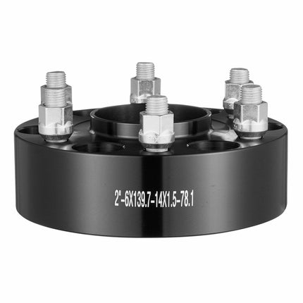2" 6"x5.5" Wheel Spacers Wheel Adapters 6 Lug Forged Spacer 4 PCS Black.